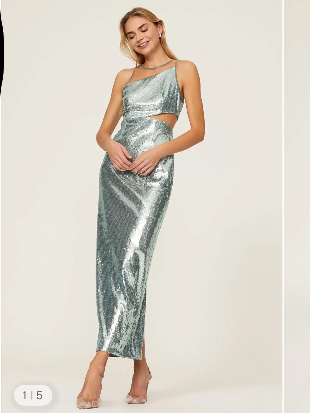 TOCCIN cut out gown sparky teal